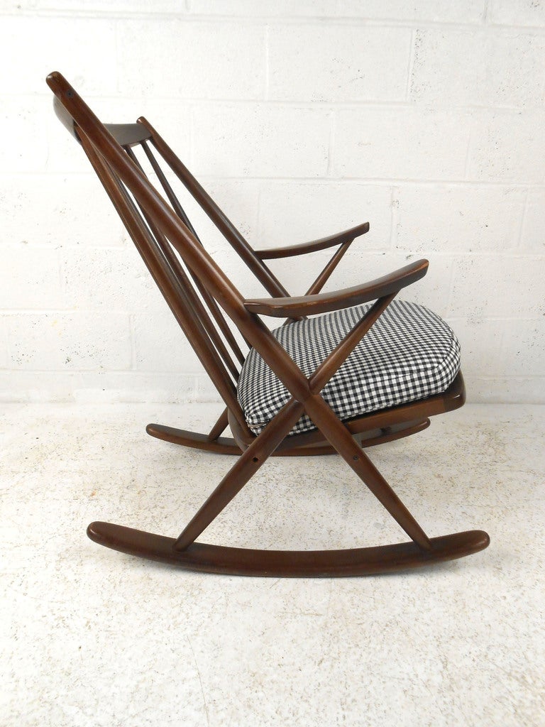 Mid-Century Modern Beautiful Mid-Century Walnut Rocking Chair