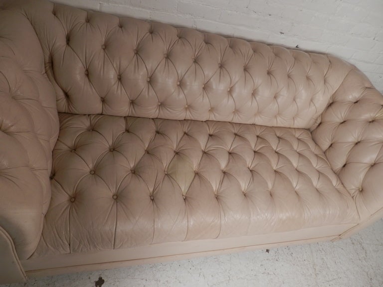 Leather Vintage Tufted Chesterfield Sofa