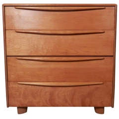 Vintage Rare Maple Chest w/ Hidden Drop Front Desk By Heywood Wakefield