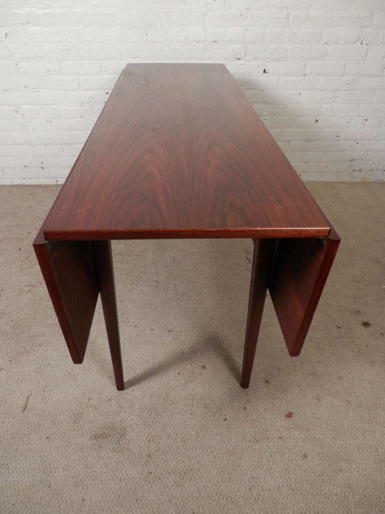 Fantastic Drop Leaf Dining Table with Inlay Rosewood And Teak 4