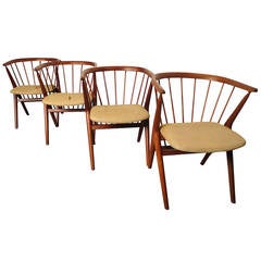 Danish Modern Teak "No. 8" Armchairs Designed by Helge Sibast