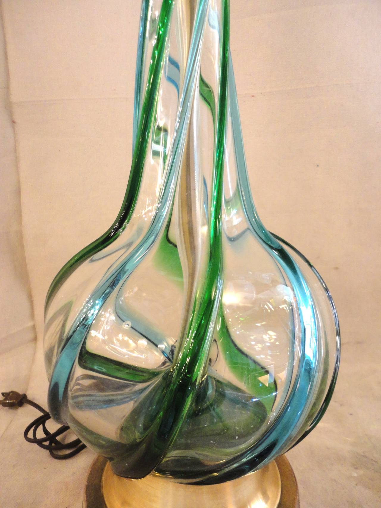 Mid-20th Century Mid-Century Modern Swirl Glass Murano Lamp