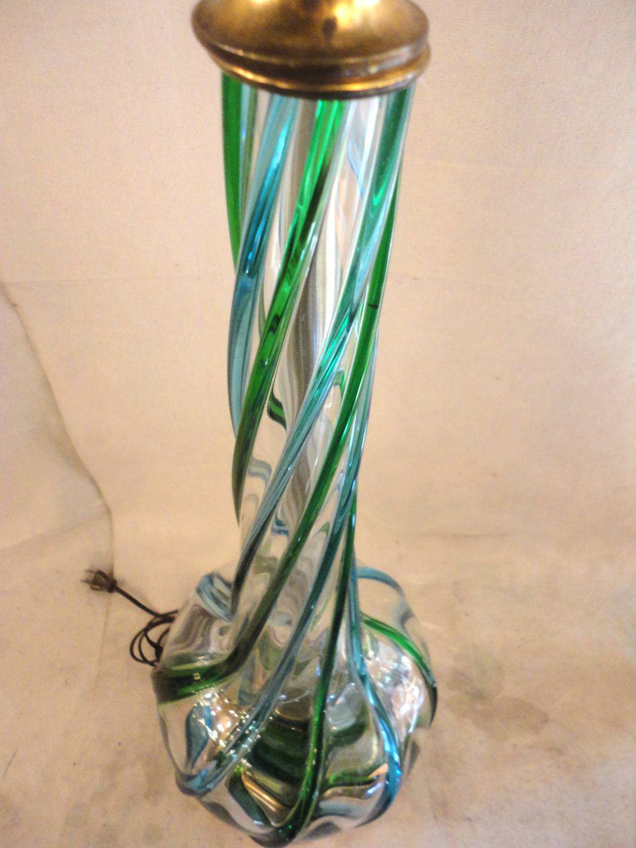 Mid-Century Modern Swirl Glass Murano Lamp 1