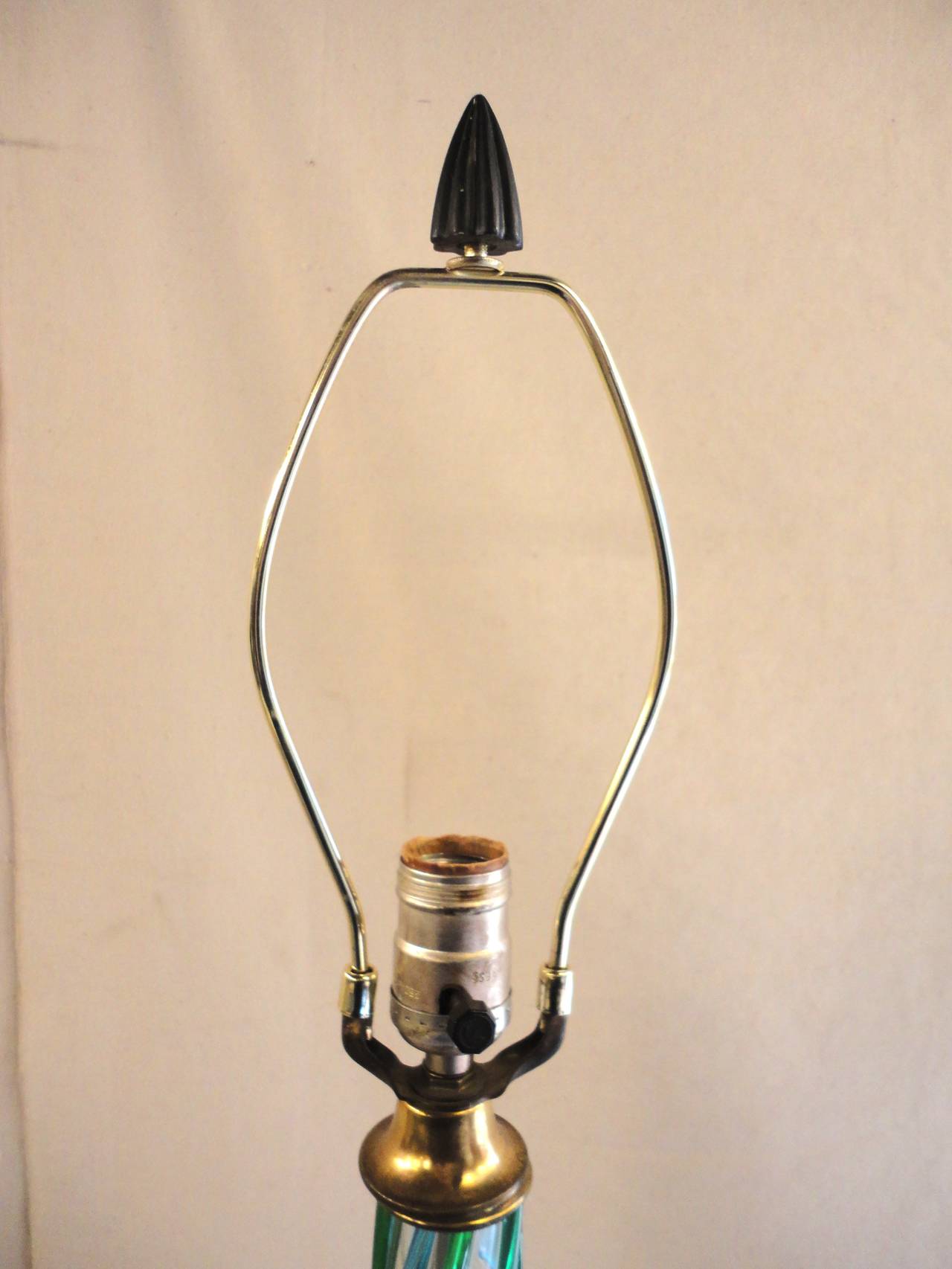 Mid-Century Modern Swirl Glass Murano Lamp 2