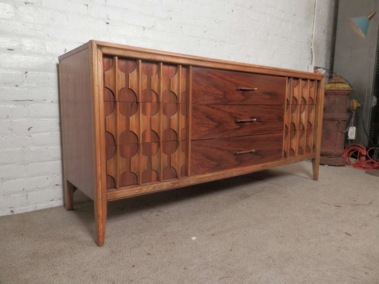 Mid-Century Modern Two-Tone Kent Coffey Sculpted Front Dresser