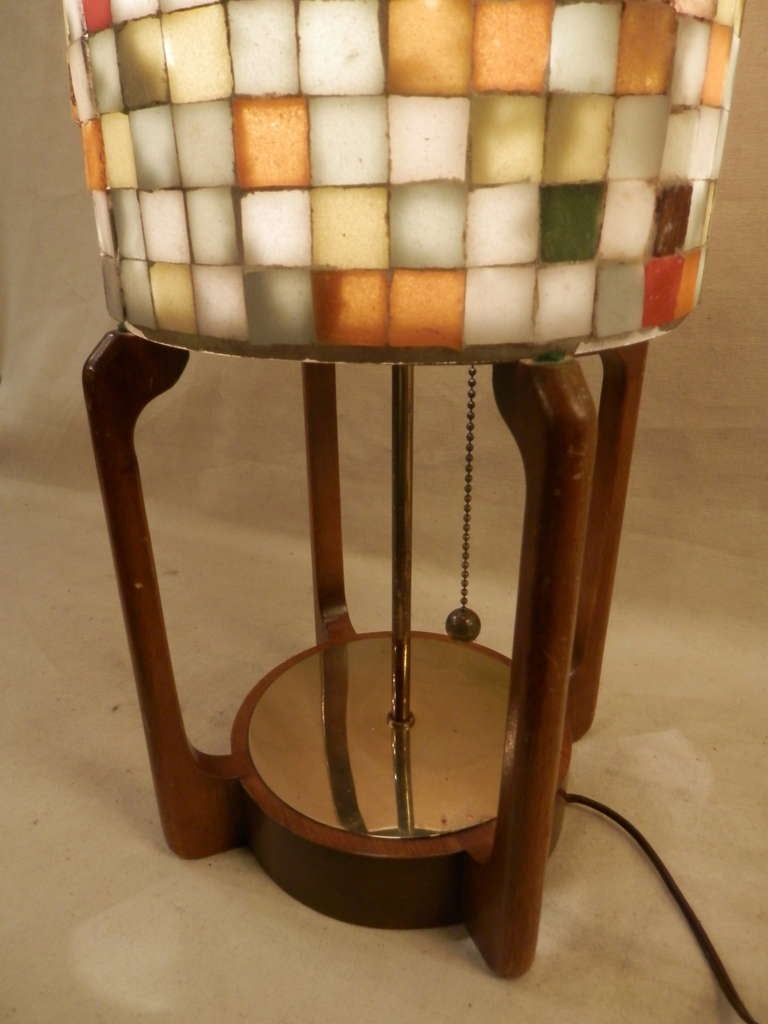 Mosaic Glass Tile Three Way Lamp In Good Condition In Brooklyn, NY