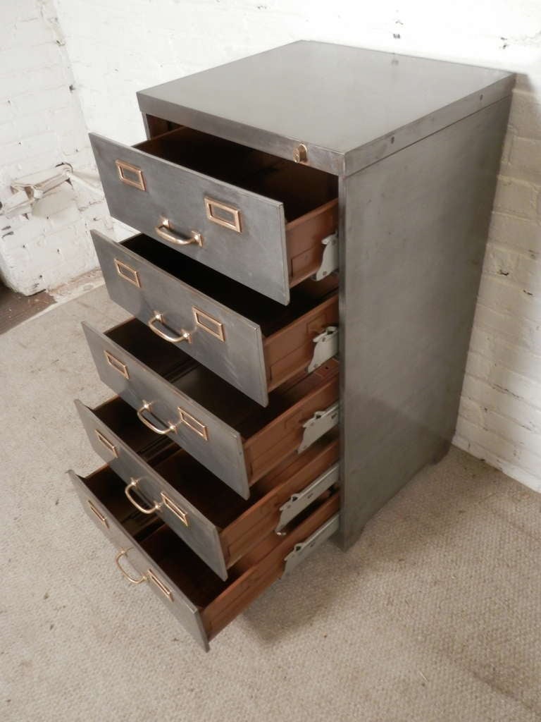 Mid-20th Century Striking Industrial File Cabinet