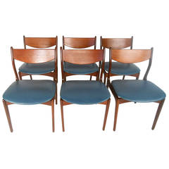 Set of Mid-Century Modern Eric Buck Style Teak Dining Chairs