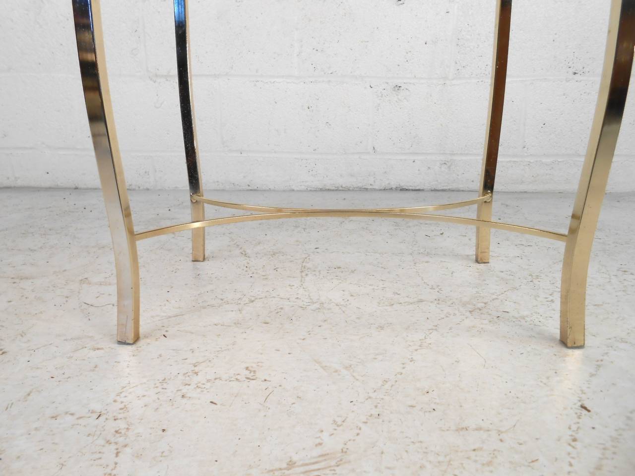 Hollywood Regency Style Brass Stool By George Koch Sons In Excellent Condition In Brooklyn, NY