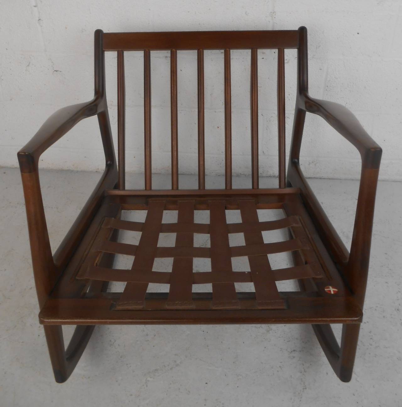 Rocking Chair by Ib Kofod Larsen for Selig In Good Condition In Brooklyn, NY