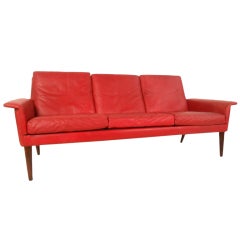 Hans Olsen 3 Seater Leather Sofa