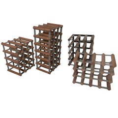 Set Of Four Wood/Metal Wine Racks
