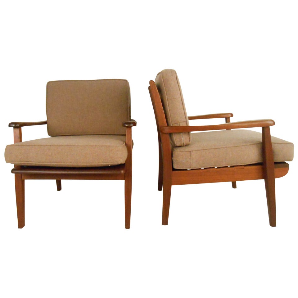 Pair of Mid-Century Studio Chairs, signed