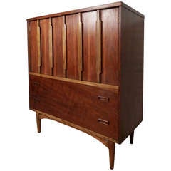 Vintage Tall Modern Two Tone Dresser By Kroehler