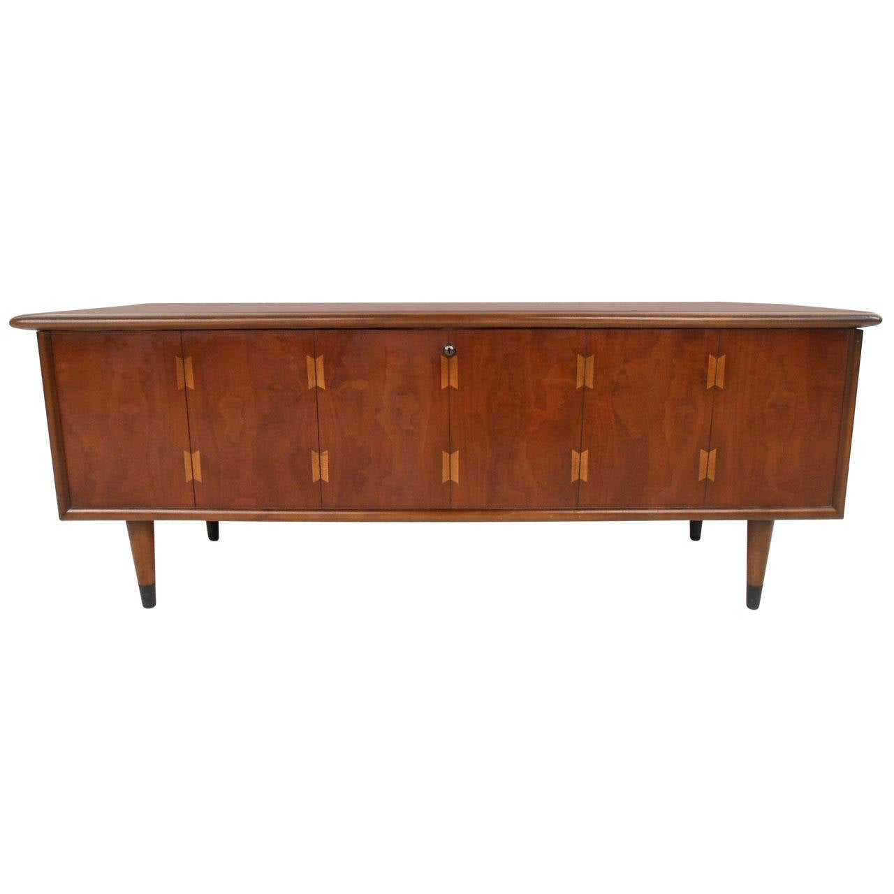 Mid Century Modern Walnut and Cedar Storage Trunk by Lane at