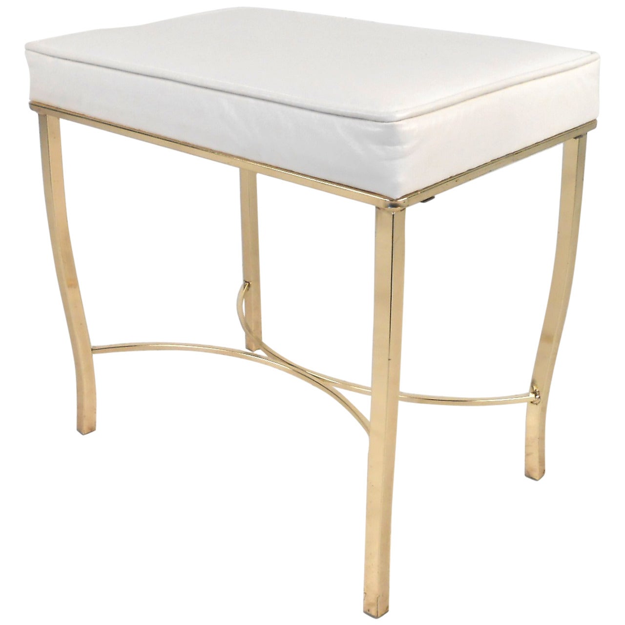 Hollywood Regency Style Brass Stool By George Koch Sons