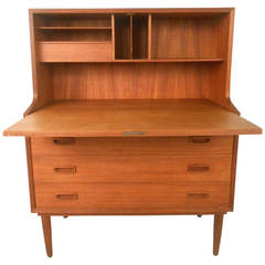 Mid-Century Modern Børge Mogensen Style Danish Teak Drop Front Desk 4