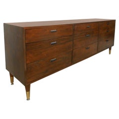 Vintage Nine Drawer Rosewood Dresser after Harvey Probber