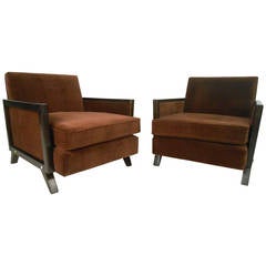 Pair of Mid-Century Modern Upholstered Lounge Chairs 11