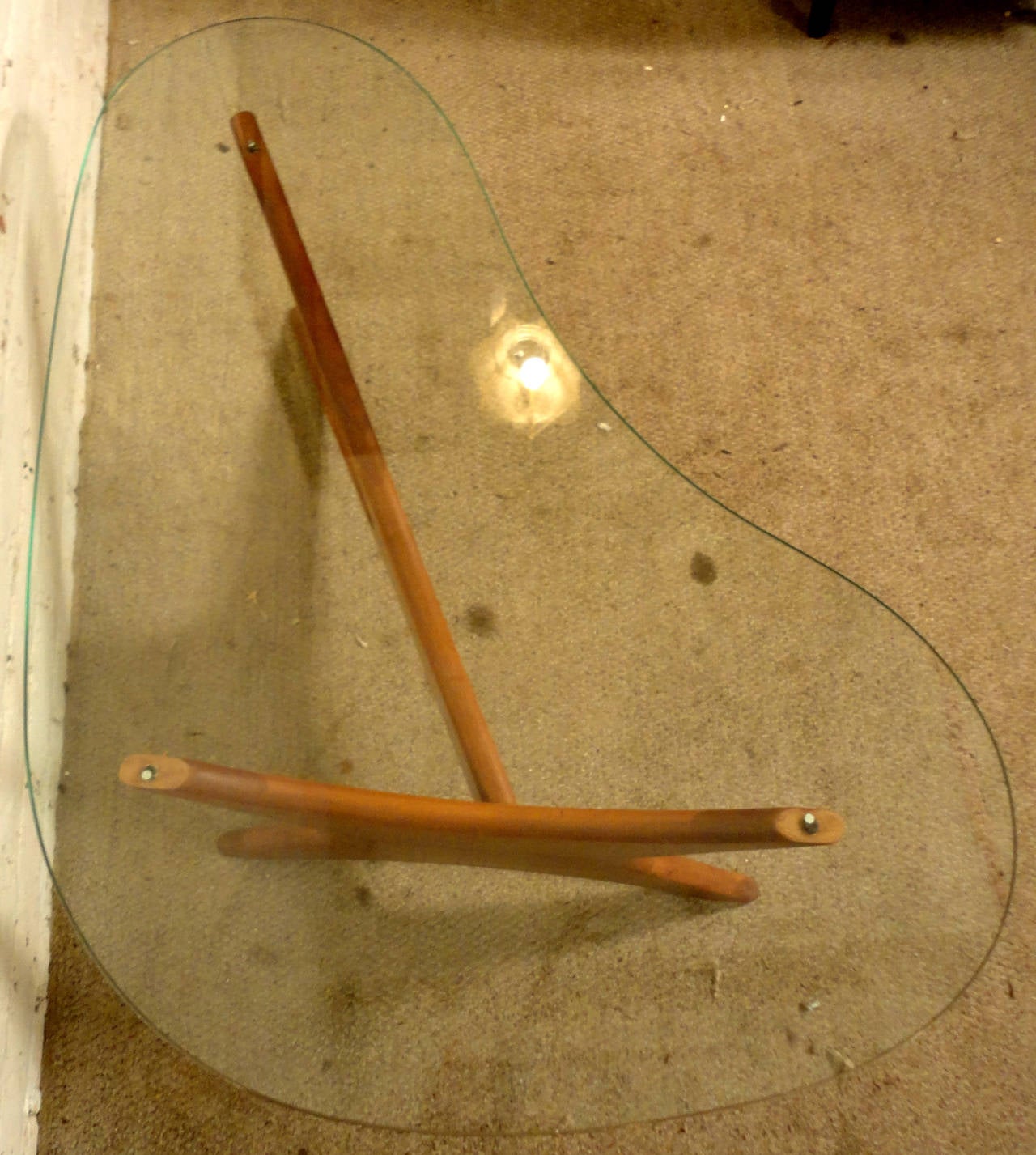 Glass Mid-Century Modern Adrian Pearsall Kidney Shaped Coffee Table