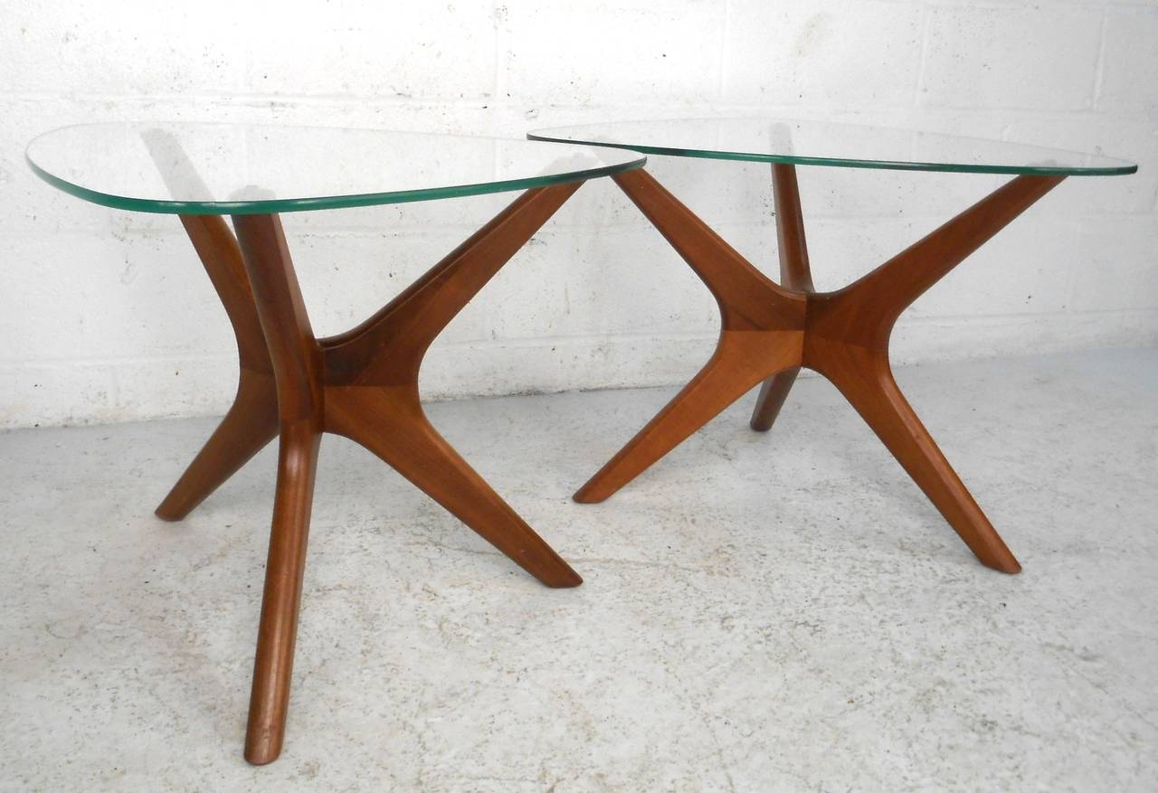 Mid-20th Century Pair Mid-Century Modern Adrian Pearsall Jack Style End Tables