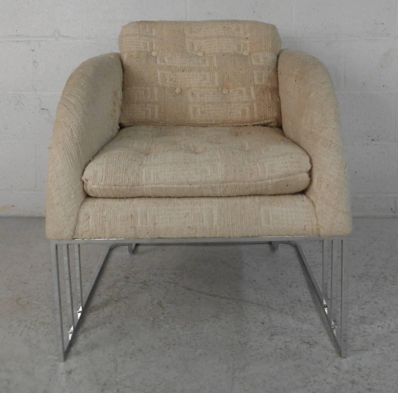 George Mergenov for Weiman/Warren Lloyd Chrome Lounge Chair In Good Condition For Sale In Brooklyn, NY