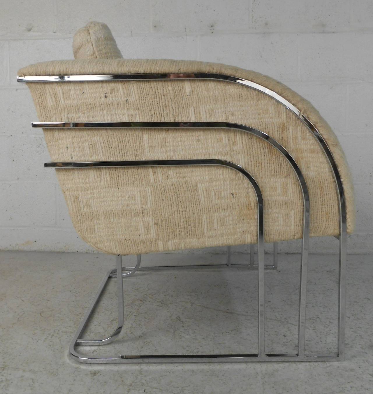 Mid-Century Modern George Mergenov for Weiman/Warren Lloyd Chrome Lounge Chair For Sale