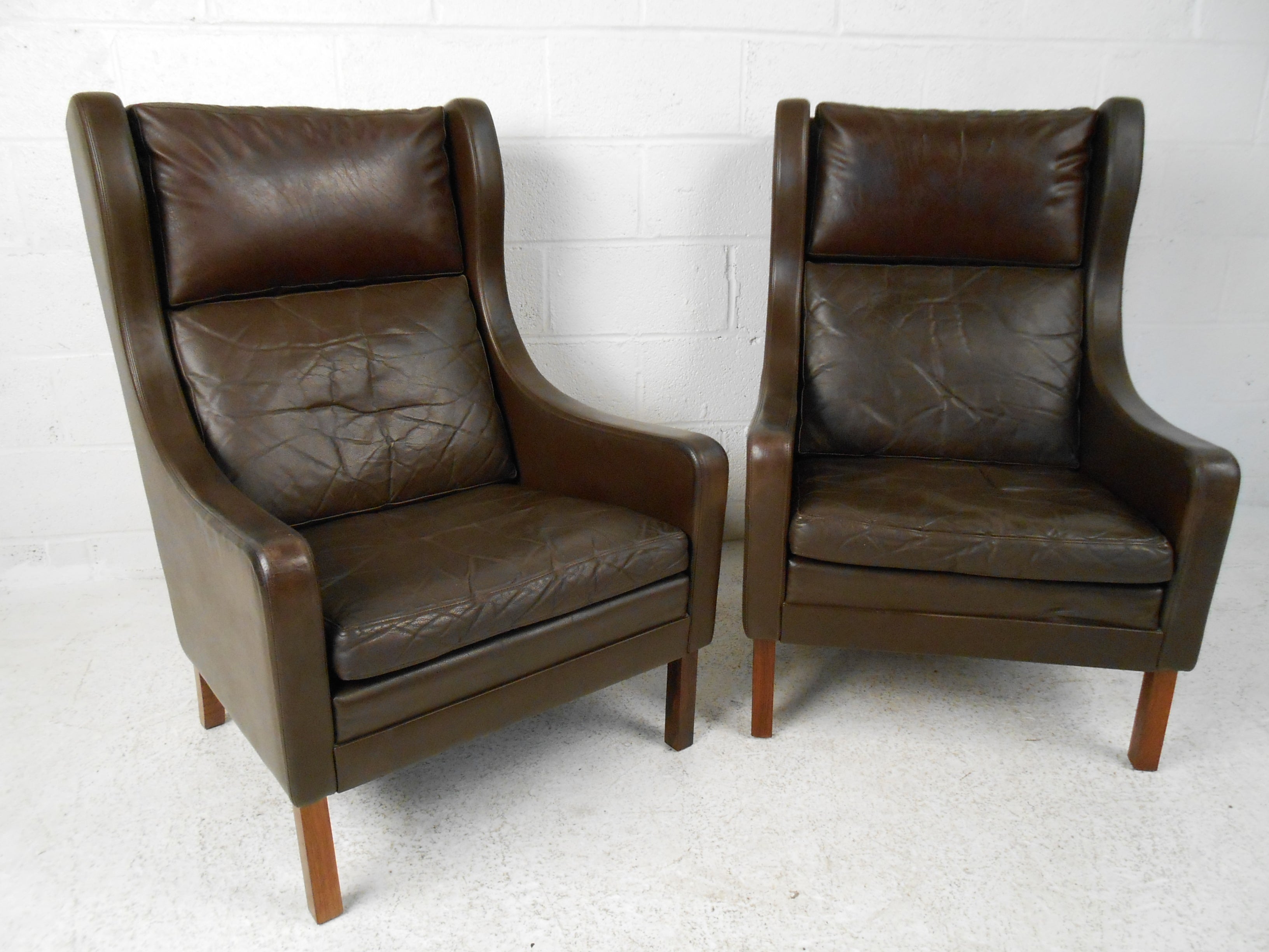 High-Back Leather Lounge Chairs