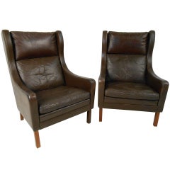 High-Back Leather Lounge Chairs