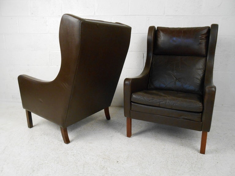 High-Back Leather Lounge Chairs