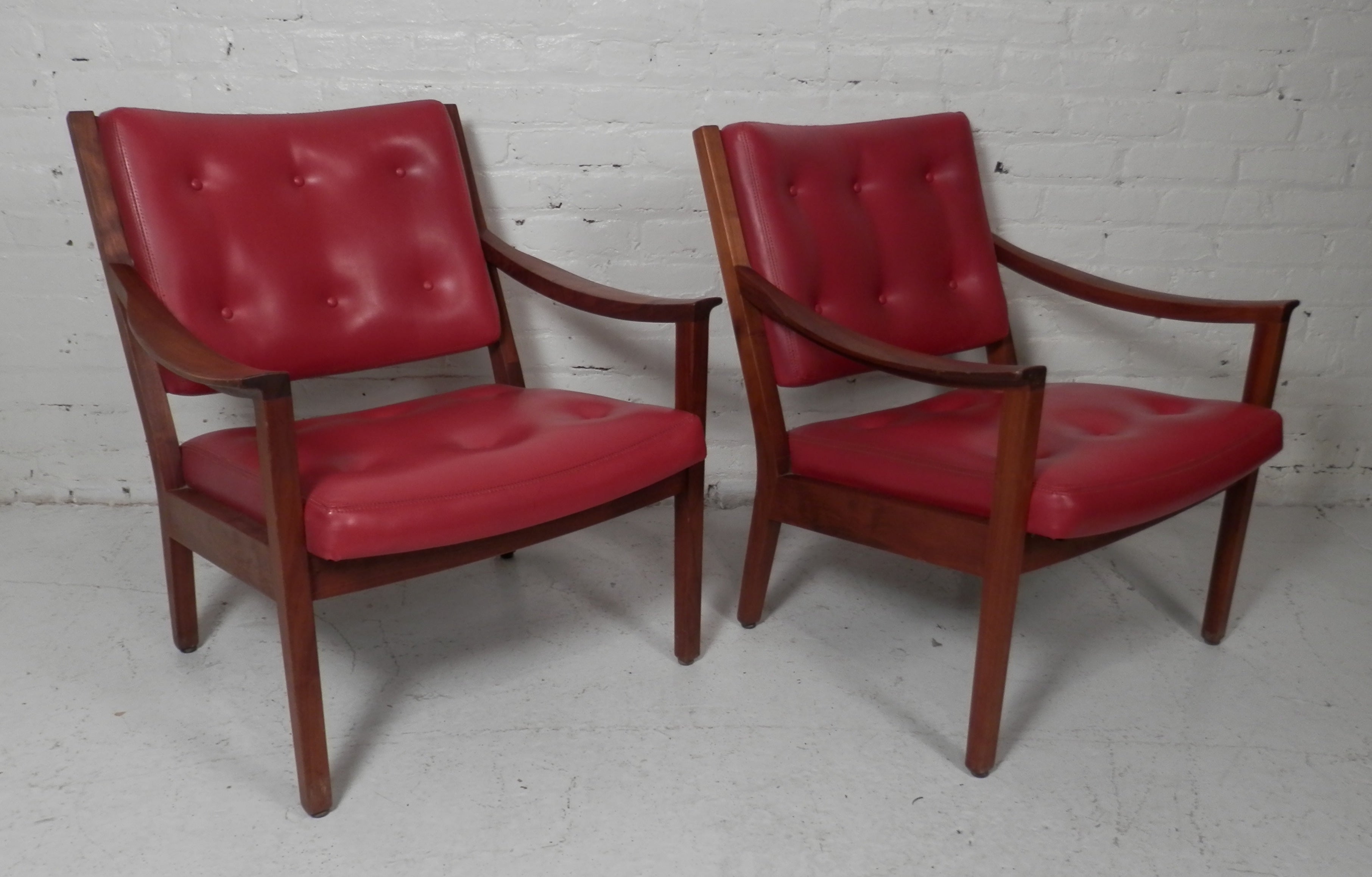 Pair Of Tufted Arm Chairs By W.H. Gunlocke