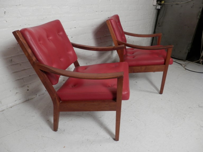 Pair Of Tufted Arm Chairs By W.H. Gunlocke 1