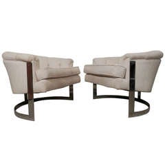 Milo Baughman Mid-Century Modern Barrel Back Chairs 8