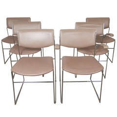 Six Elle Stacking Chairs By ICF