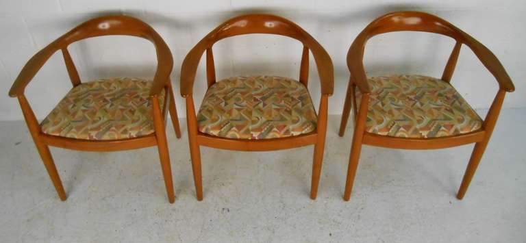 Set of Twelve Vintage Dining Chairs in the Style of Hans Wegner In Good Condition In Brooklyn, NY