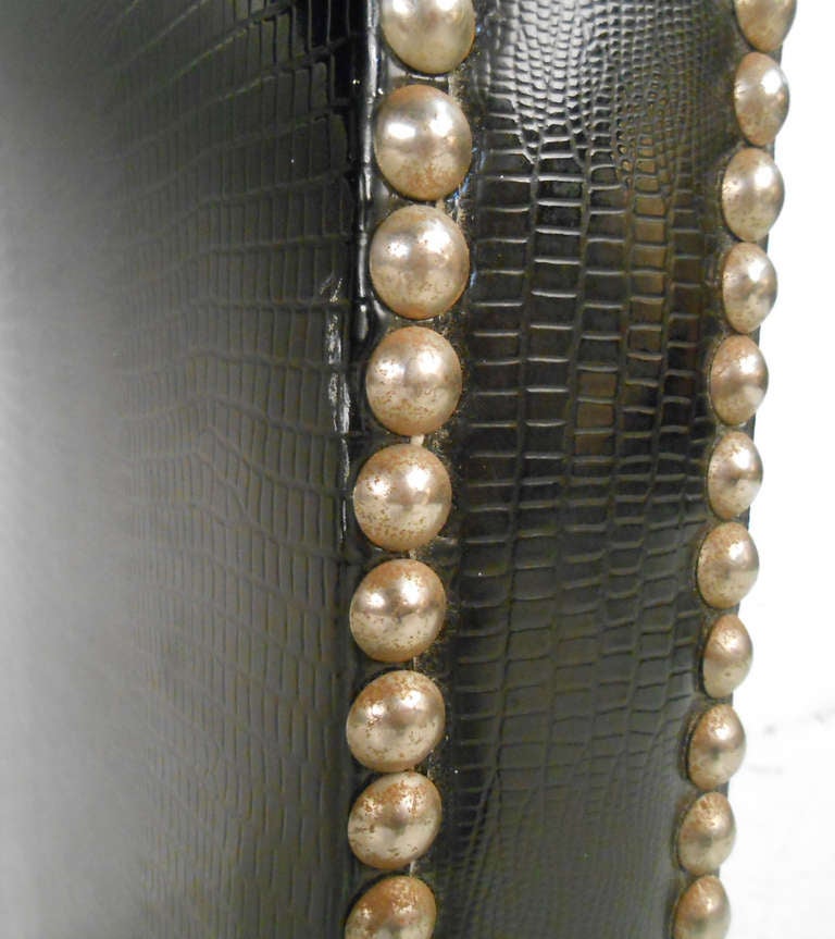 Vintage Studded Console Table In Excellent Condition In Brooklyn, NY
