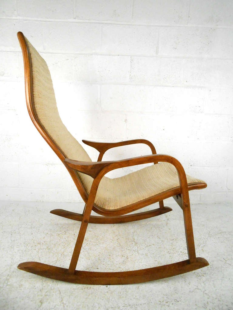 Mid-20th Century Yngve Ekstrom Style Rocking Chair