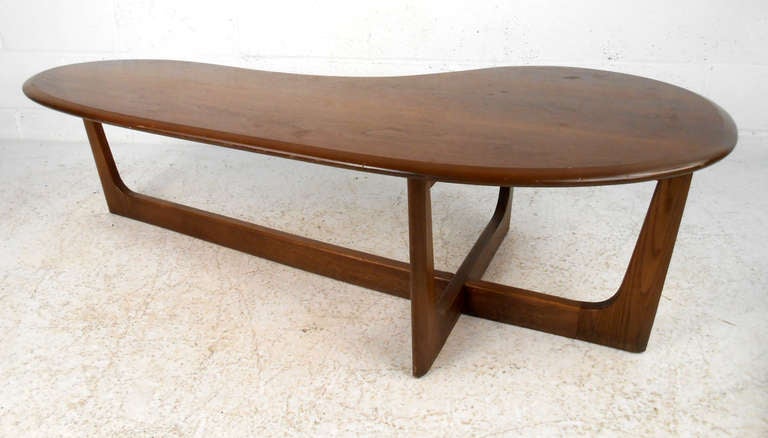 lane kidney shaped coffee table