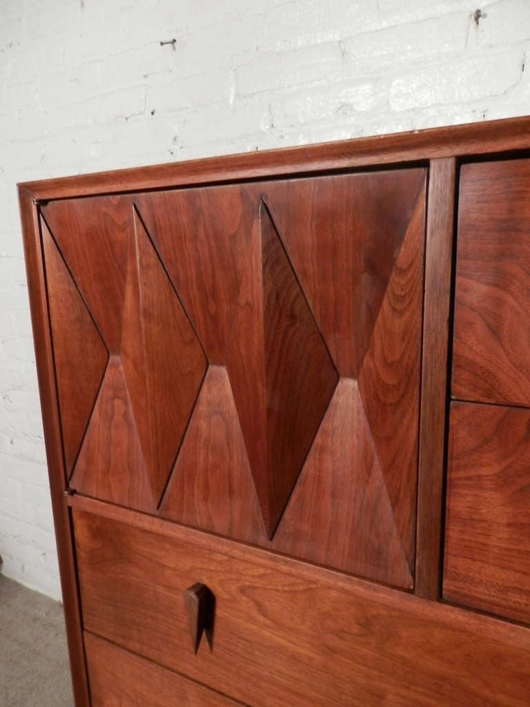 American Albert Parvin Designed Sculptural Chest Of Drawers