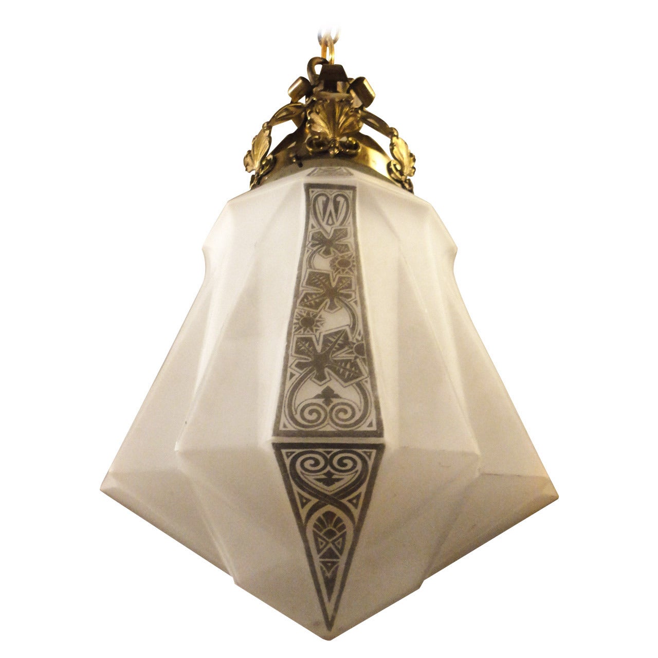 Beautiful Mid-Century Milk Glass Hanging Pendant