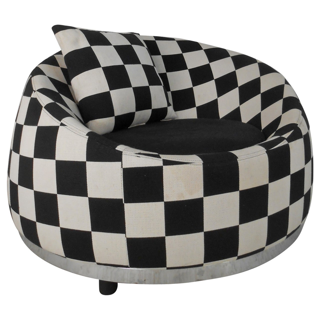 Checkered Contemporary Modern Club Chair 