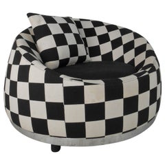 Checkered Contemporary Modern Club Chair