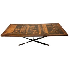 Mid-Century Coffee Table With Beautiful Laminate Drawing