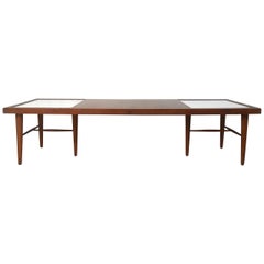 American of Martinsville Mid-Century Modern Coffee Table with Tile Inlay