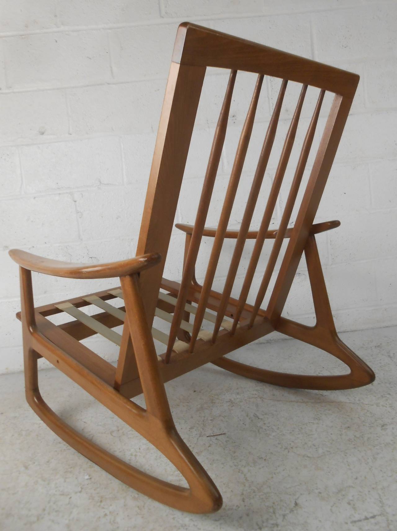 American Mid-Century Modern Hardwood Rocking Chair
