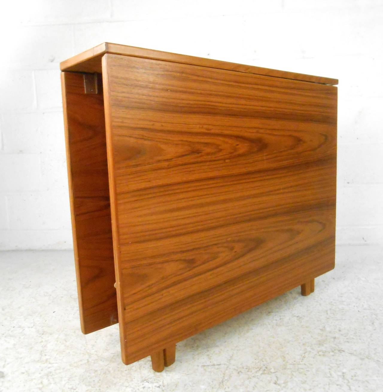 mid century drop leaf dining table