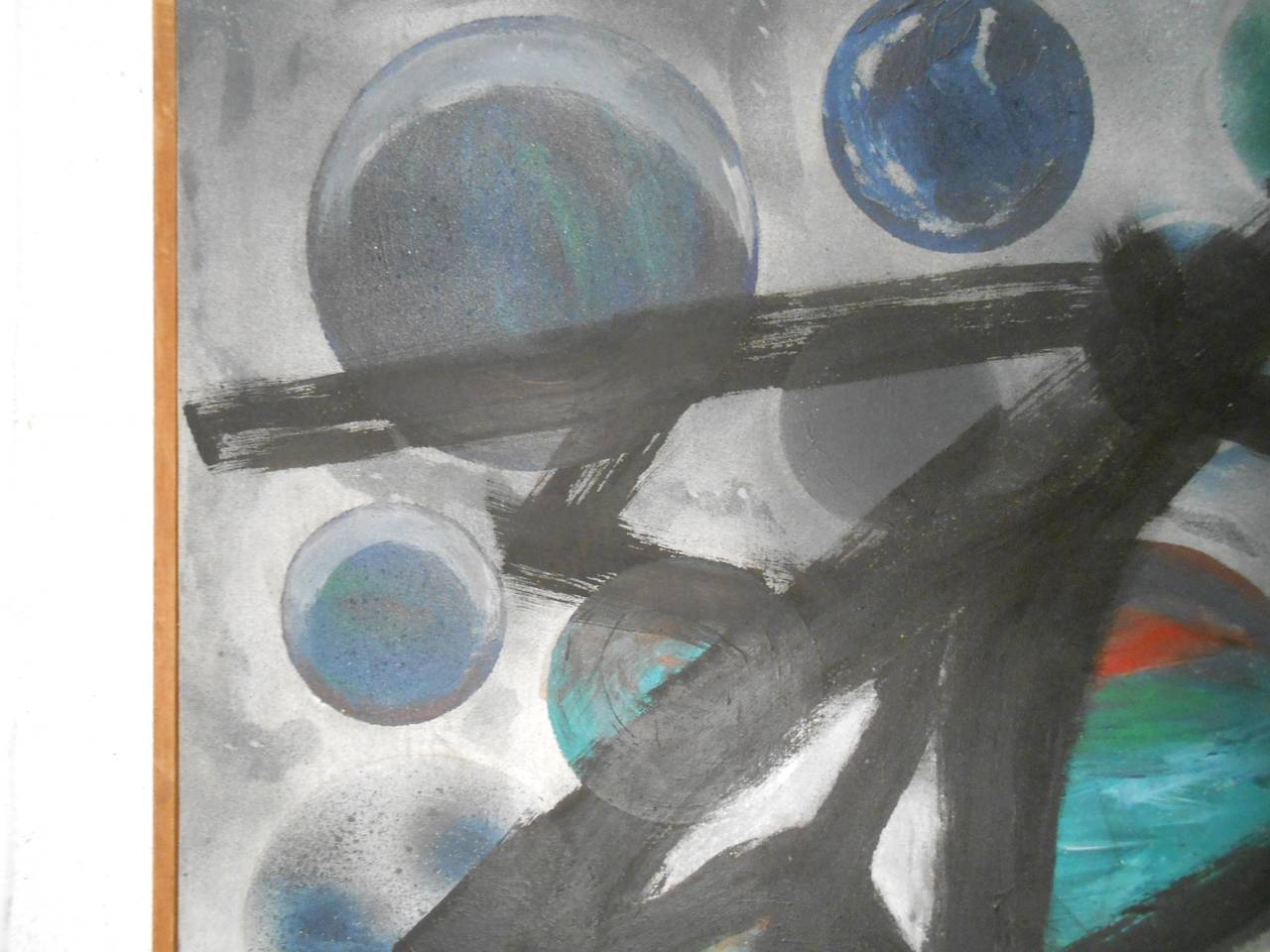 Metà XX secolo Opera d'arte originale astratta su tela del periodo medio-novecentesco in vendita