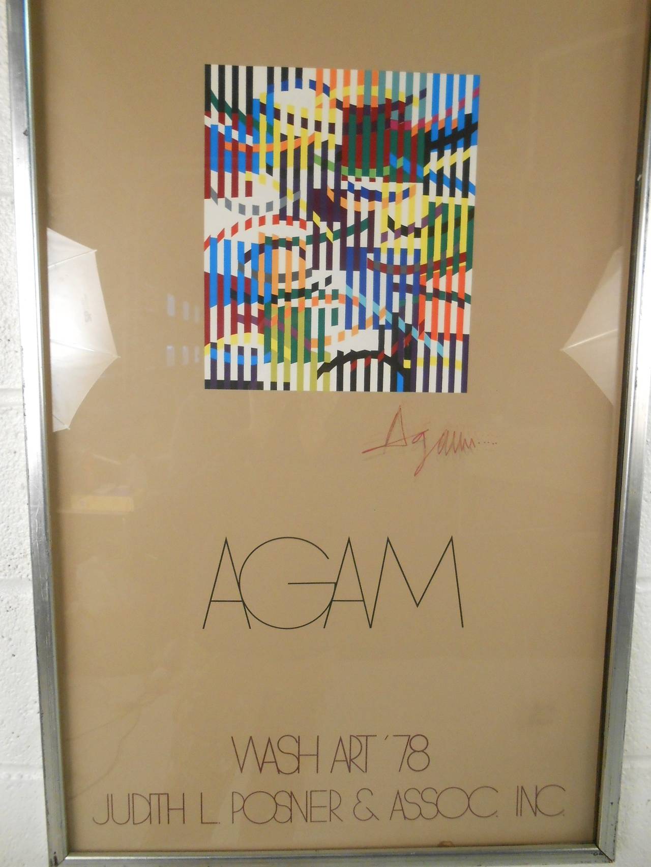 Mid-Century Modern Yaacov Agam Agamograph Art Print Wash Art, 1978 In Good Condition For Sale In Brooklyn, NY