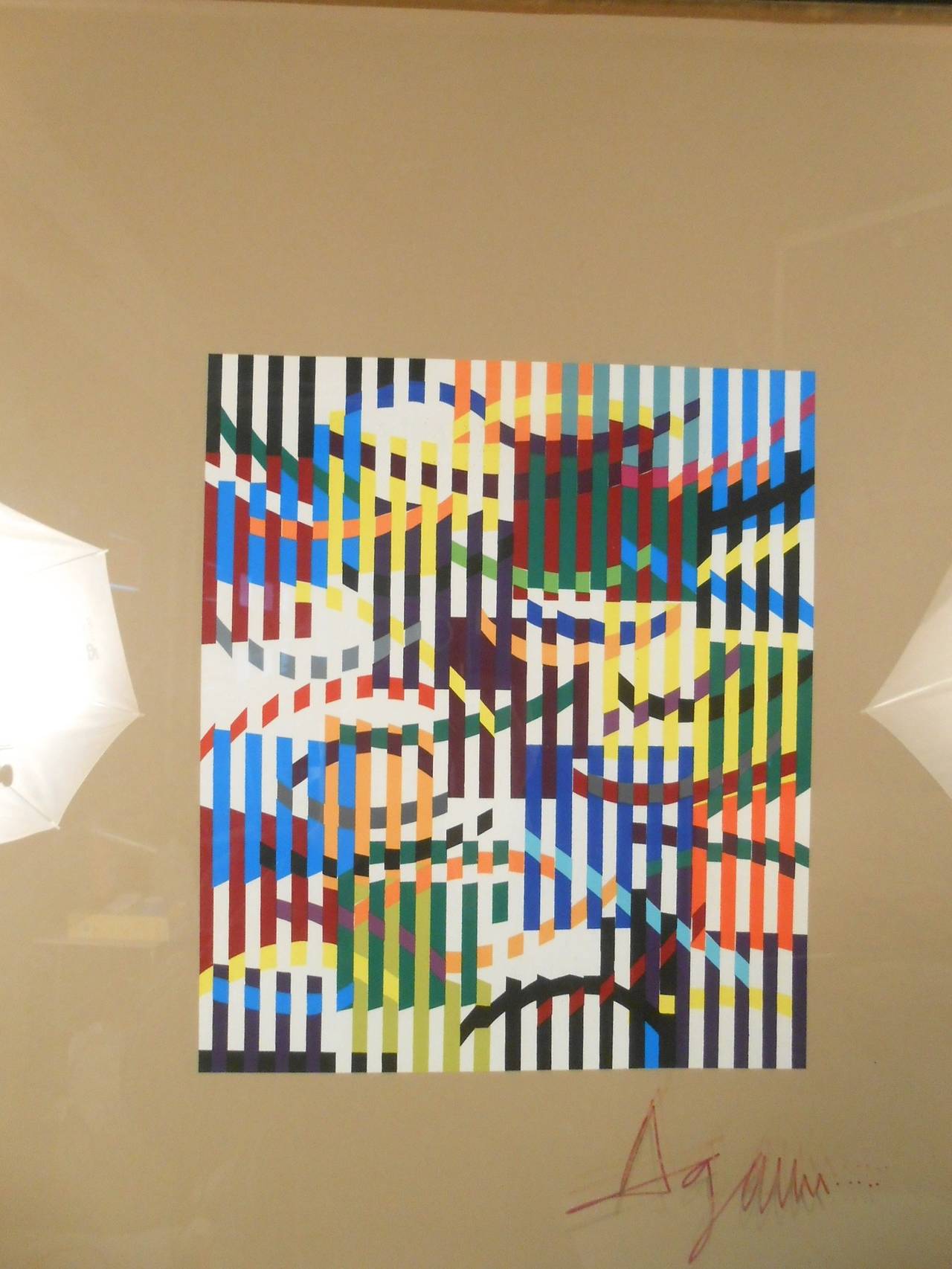 Late 20th Century Mid-Century Modern Yaacov Agam Agamograph Art Print Wash Art, 1978 For Sale