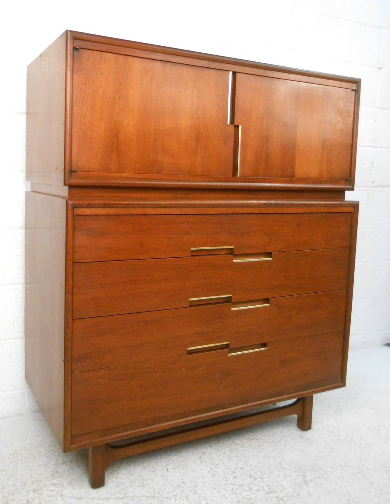 Unique MidCentury Modern Kent Coffey Style Highboy Dresser at 1stDibs